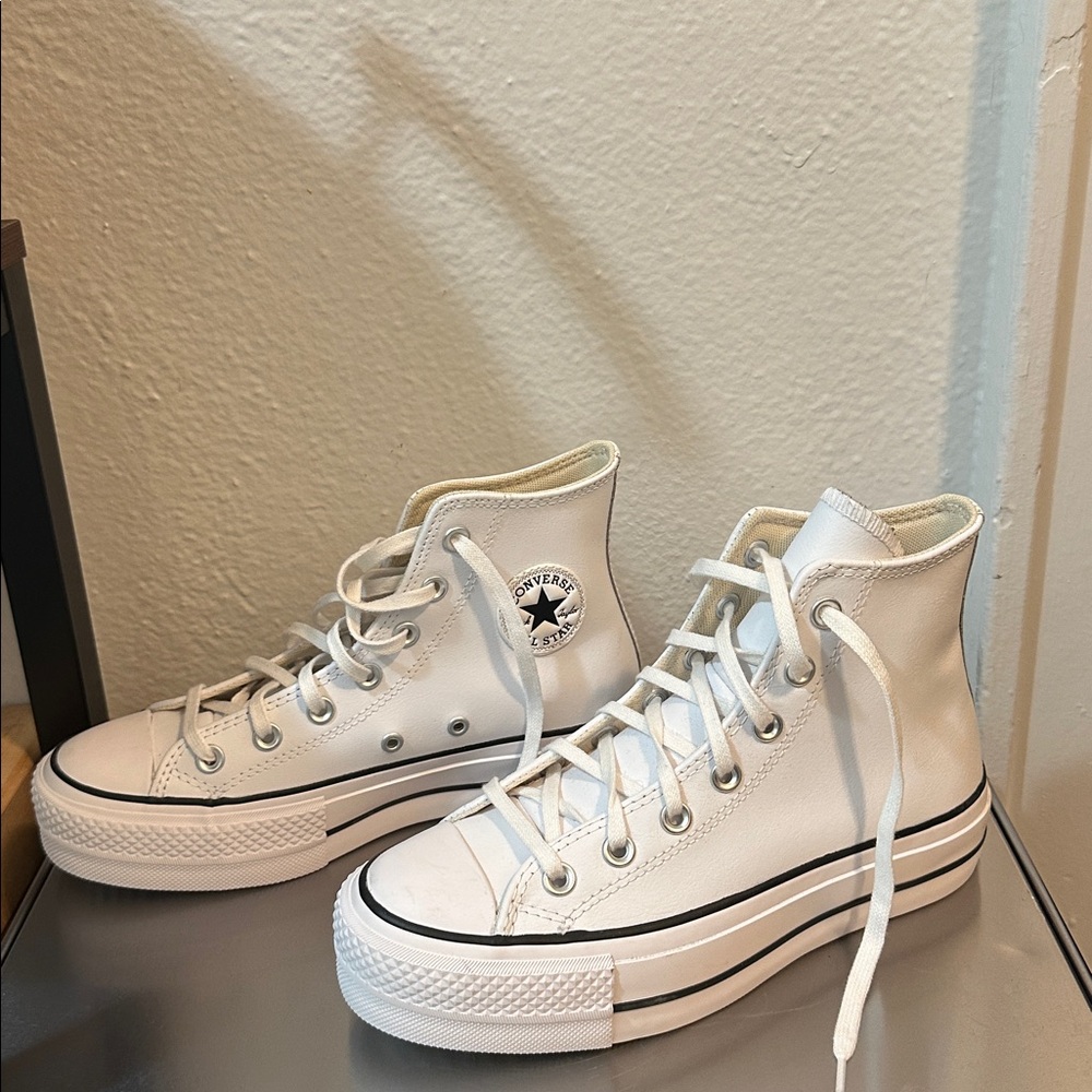 Converse Leather High-Top Platform Sneakers (NEW!)
